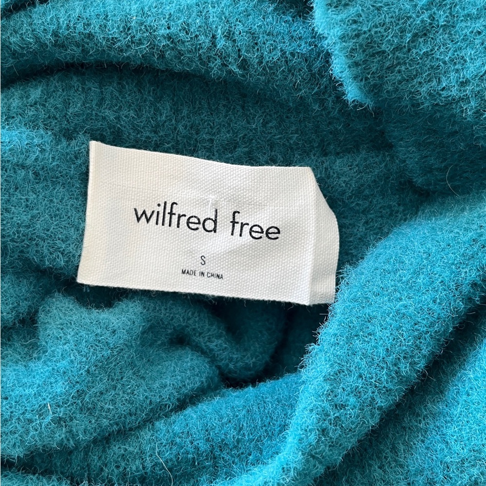 ARITZIA WILFRED FREE Hushknit Turtlenck Sweater Teal Size Small Fall Casual - Picture 9 of 14